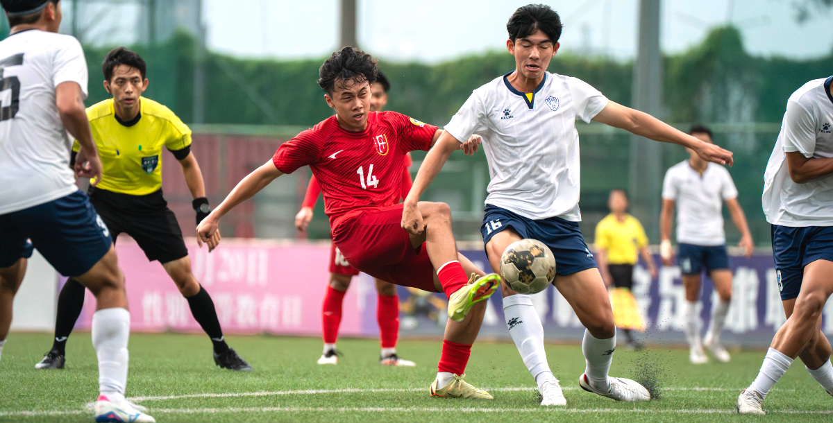 王柏穎在與臺體的冠軍戰中踢進關鍵進球。攝／大專體總