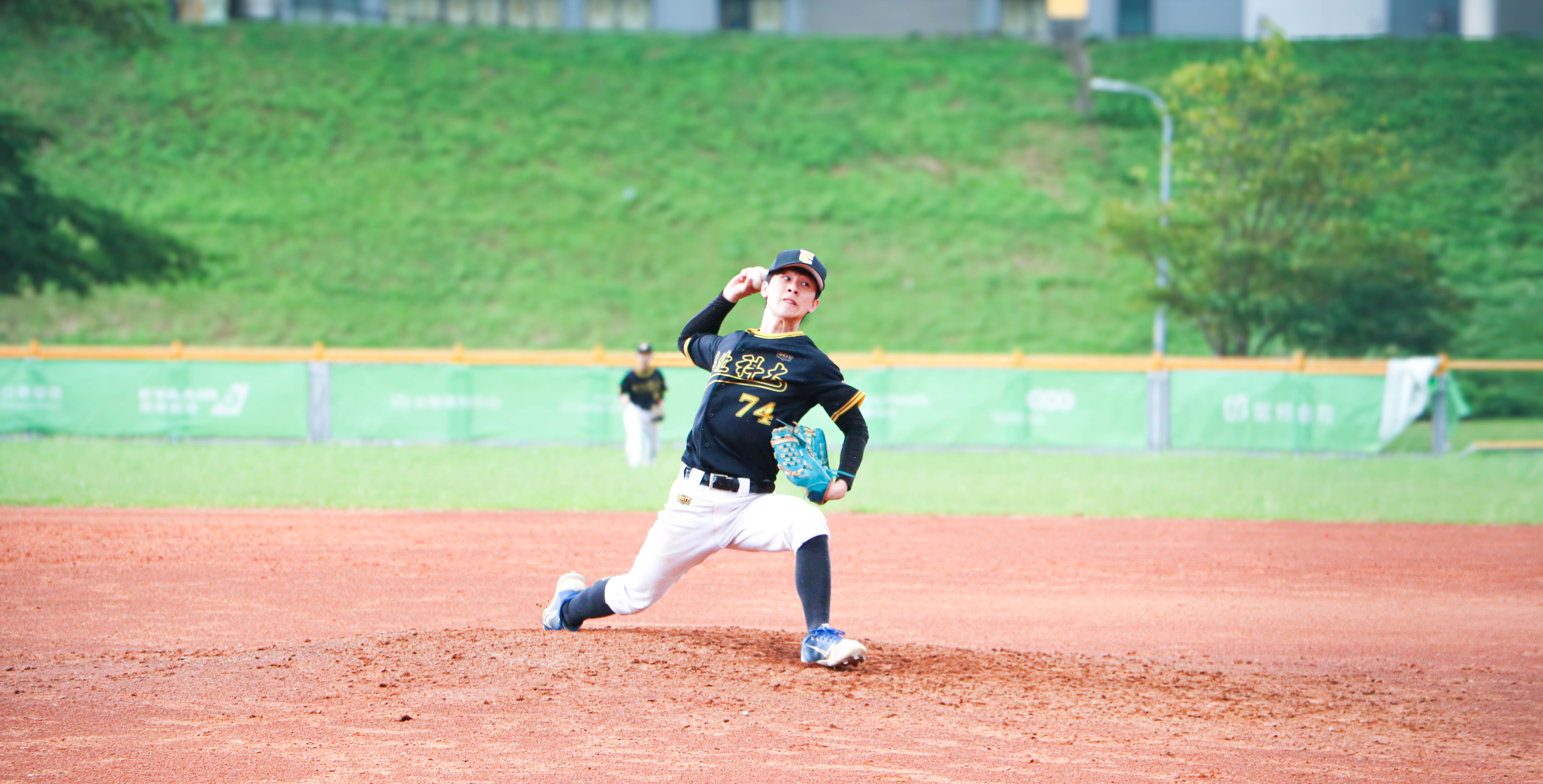 北科先發投手林佑諭主投2局無失分,成功掌握比賽節奏。攝/許靜玟