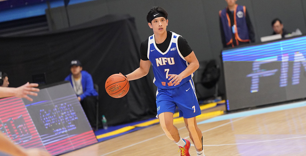 虎尾科大楊程恩不斷切入禁區取分，終場22分的表現也助球隊拿下勝利。攝/大專體總