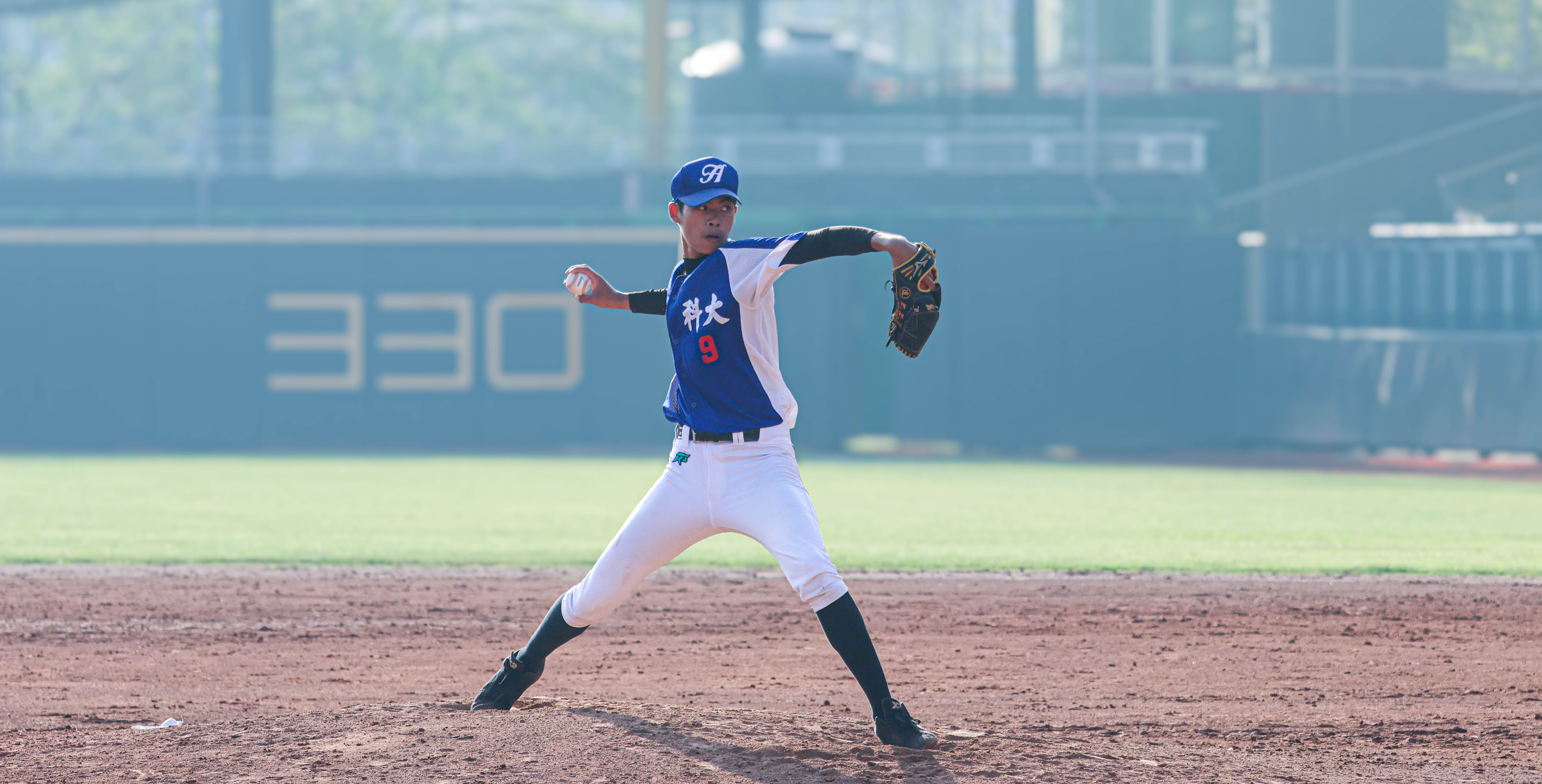 虎尾科大先發投手蕭翔遠主投7局送出16K（含3次不死三振）。攝／許靜玟