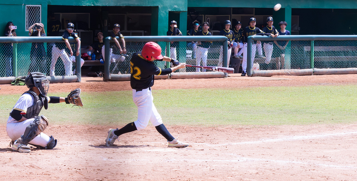 北科李東翰擊出變相再見安打，使球隊提前收下勝利。攝/周依柔