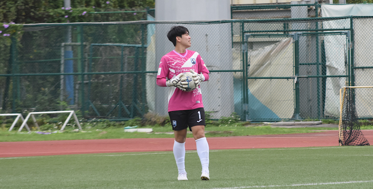 中興門將陳宥勳本場展現多次精彩撲救。攝/蔡佩璇