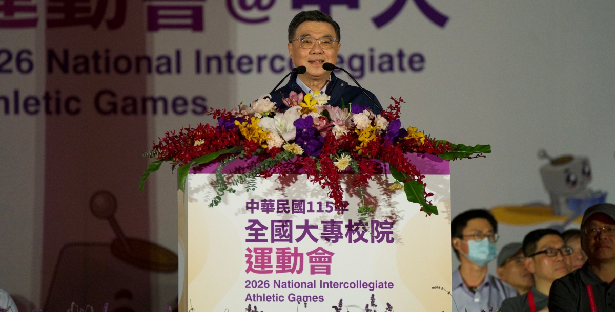 行政院長卓榮泰親臨現場，勉勵選手全力以赴。攝/大專體總 (另開新視窗)