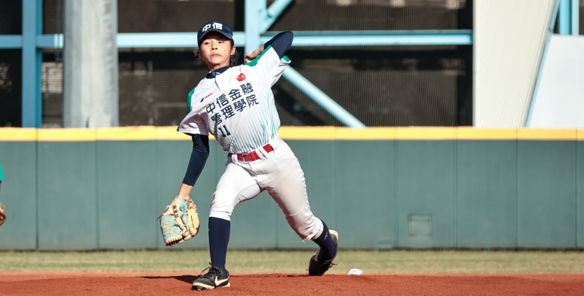 中信學院翁麗雅主投2.2局飆出5次三振。攝/林秀炘
