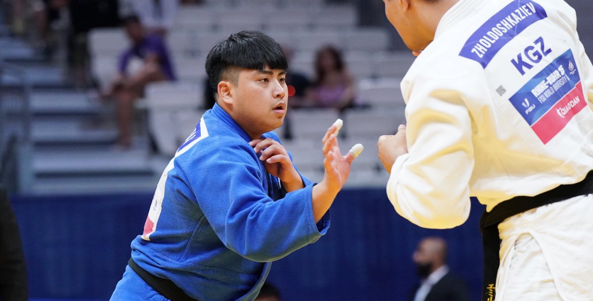 100公斤以上級戴友銘今年達成全大運二連霸，也初次叩關世大運。攝/大專體總