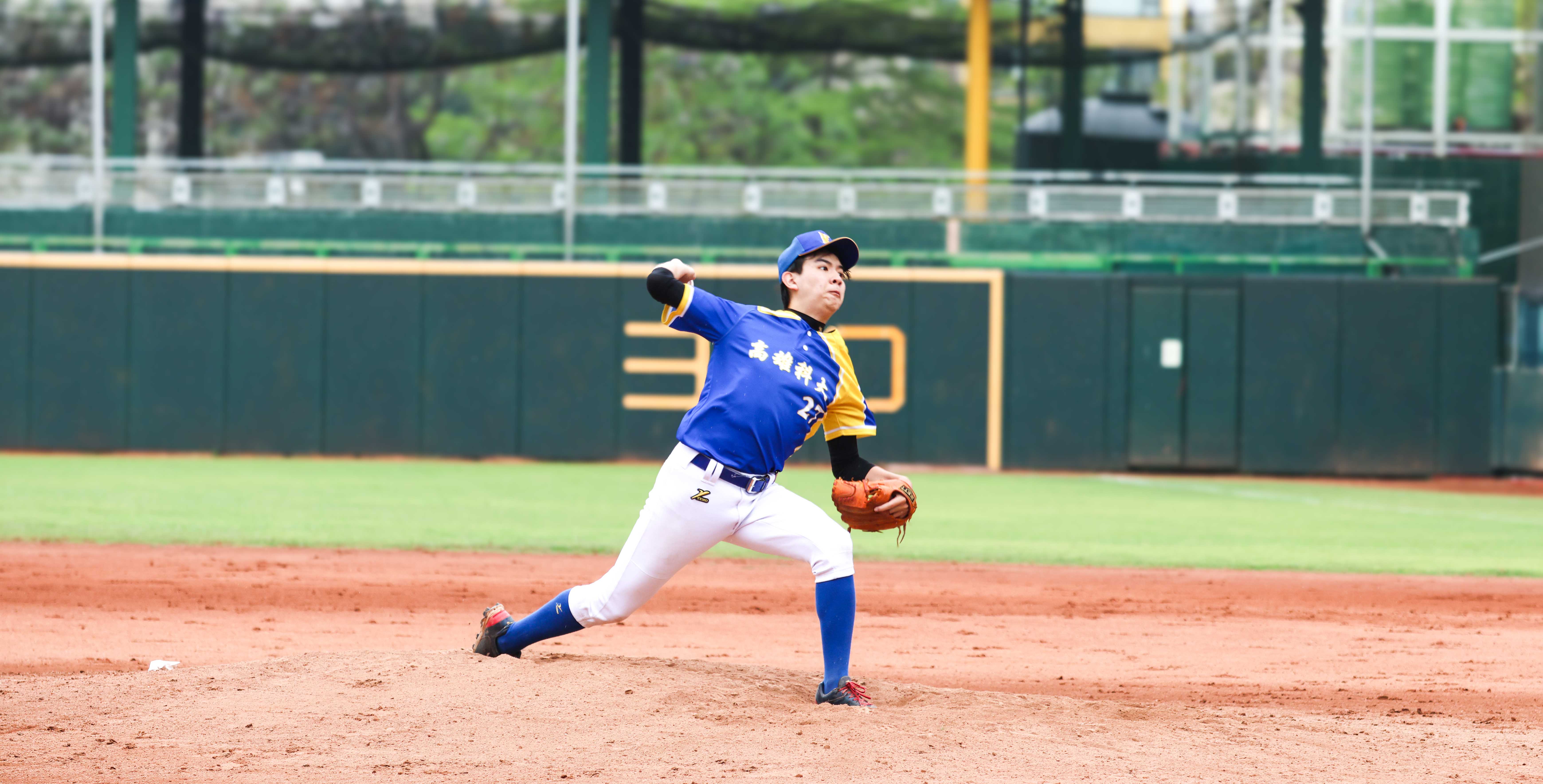 高科許少瑄主投5局飆出9次三振，僅失1分自責分，拿下勝投。攝／許靜玟