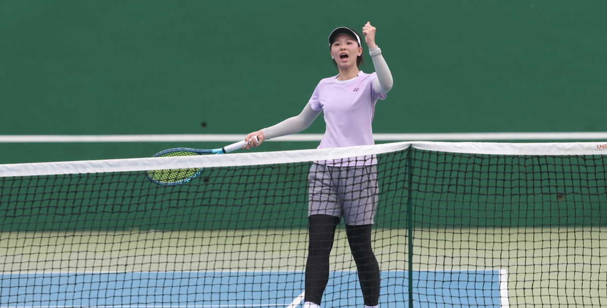 中央大學李謙於一般組女單金牌戰中勝出。攝/SSU特派員 林巧晨 (另開新視窗)
