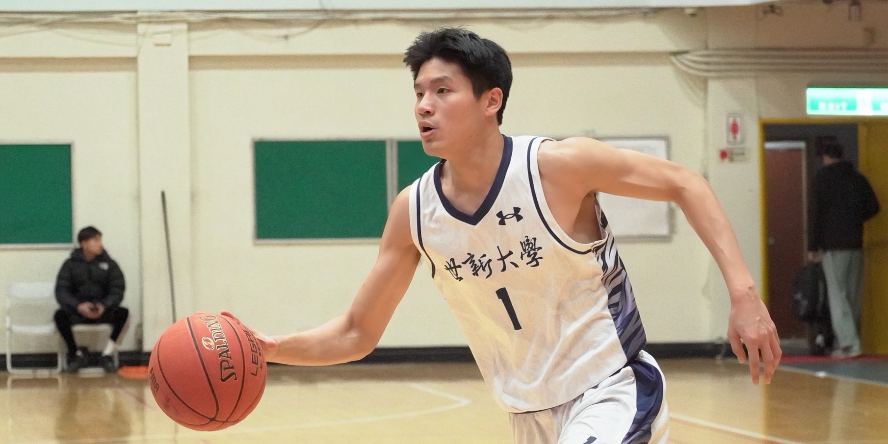 世新吳光禹本日得分上雙，幫助球隊拿下勝利。攝/巫騏安 (另開新視窗)